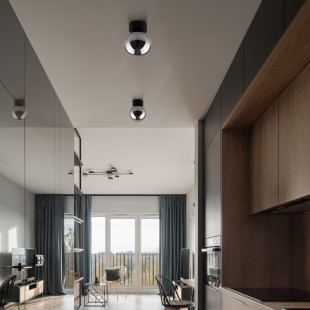Kinkiet szklana kula Estera grafit lustrzany / czarny TK Lighting