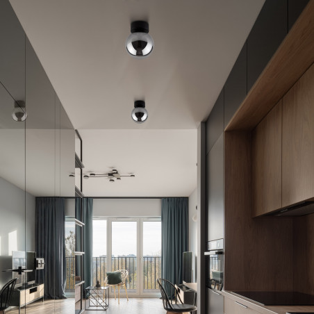 Kinkiet szklana kula Estera grafit lustrzany / czarny TK Lighting