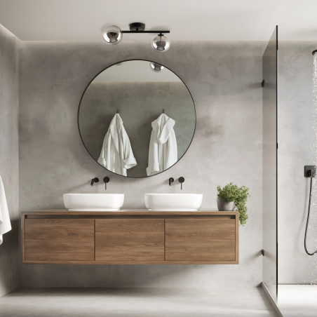 Plafon szklany 2 kule Estera grafit lustrzany / czarny TK Lighting