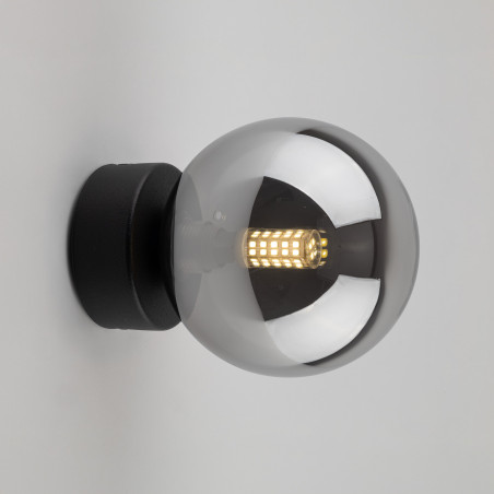 Kinkiet szklana kula Estera grafit lustrzany / czarny TK Lighting