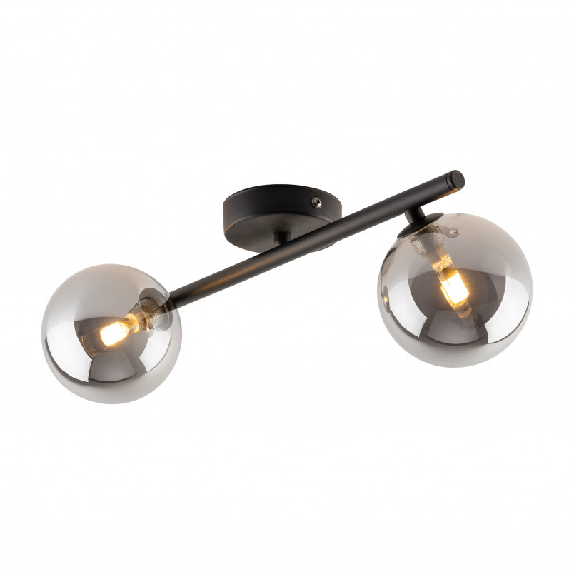 Plafon szklany 2 kule Estera grafit lustrzany / czarny TK Lighting