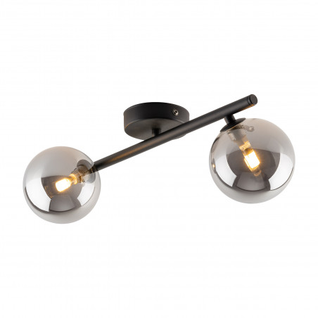 Plafon szklany 2 kule Estera grafit lustrzany / czarny TK Lighting