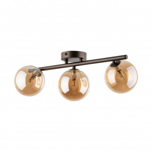 Plafon szklany 3 kule Estera bursztynowy / brąz TK Lighting