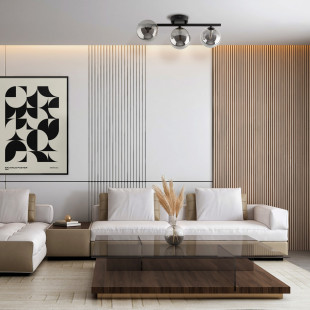 Plafon szklany 3 kule Estera grafit lustrzany / czarny TK Lighting