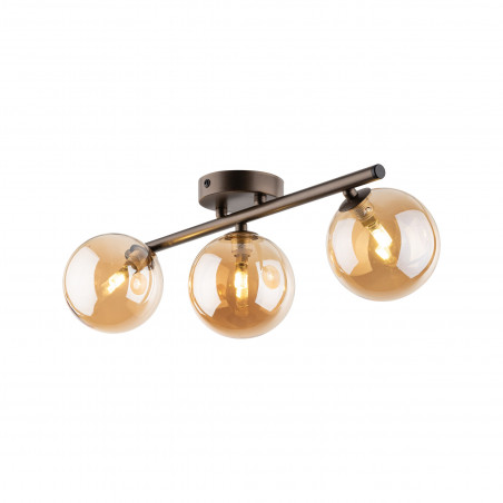 Plafon szklany 3 kule Estera bursztynowy / brąz TK Lighting