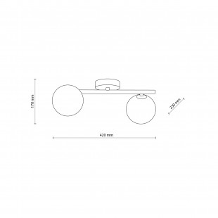 Plafon szklany 2 kule Estera grafit lustrzany / czarny TK Lighting