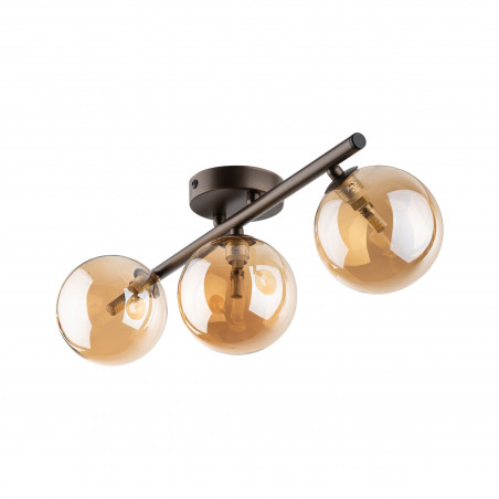 Plafon szklany 3 kule Estera bursztynowy / brąz TK Lighting