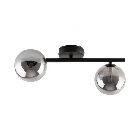 Plafon szklany 2 kule Estera grafit lustrzany / czarny TK Lighting