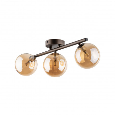 Plafon szklany 3 kule Estera bursztynowy / brąz TK Lighting