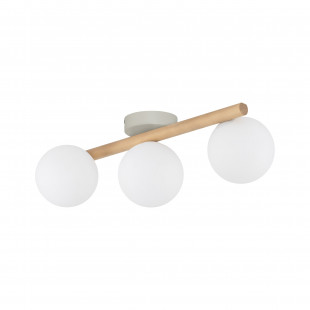 Plafon szklany 3 kule Estera biały / sosna TK Lighting