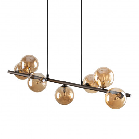Lampa wisząca szklana 7 kul Estera 90cm bursztynowy / brąz TK Lighting