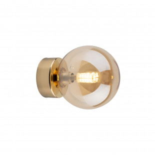 Kinkiet szklana kula Estera bursztynowy / złoty TK Lighting