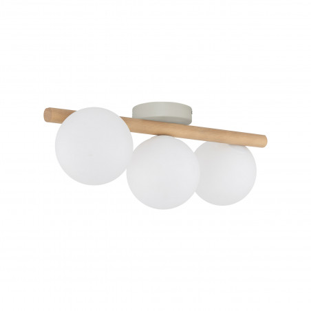 Plafon szklany 3 kule Estera biały / sosna TK Lighting