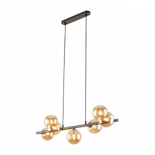 Lampa wisząca szklana 7 kul Estera 90cm bursztynowy / brąz TK Lighting