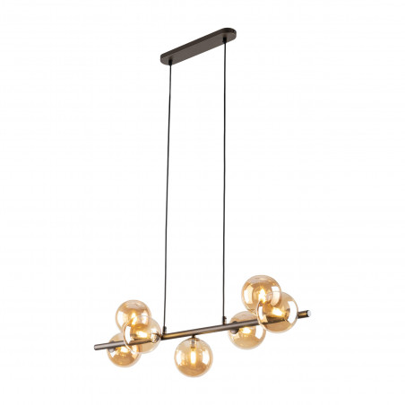 Lampa wisząca szklana 7 kul Estera 90cm bursztynowy / brąz TK Lighting