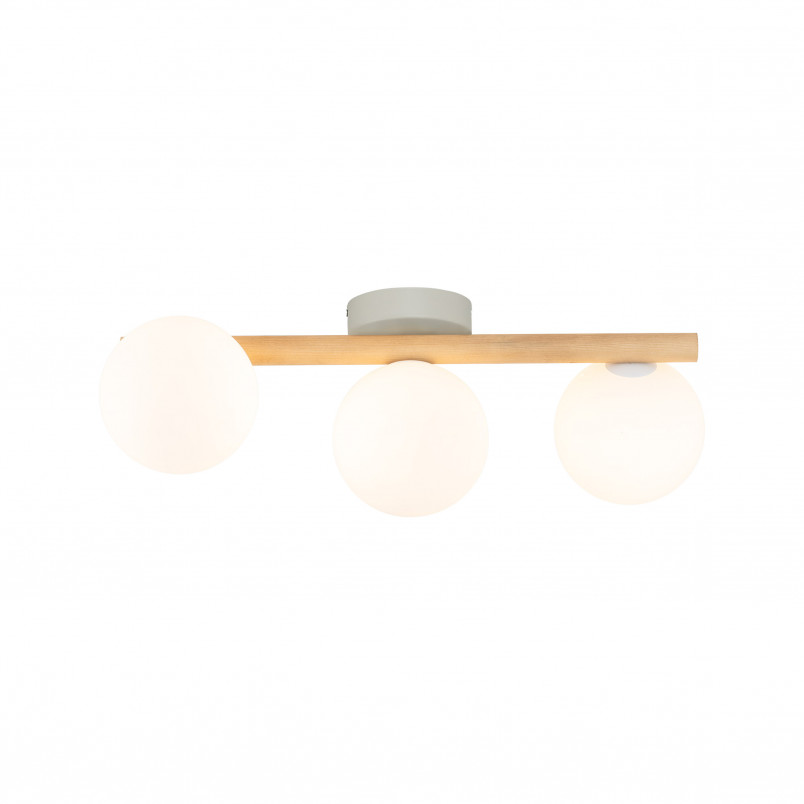 Plafon szklany 3 kule Estera biały / sosna TK Lighting