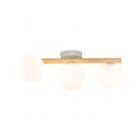 Plafon szklany 3 kule Estera biały / sosna TK Lighting