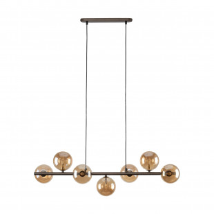 Lampa wisząca szklana 7 kul Estera 90cm bursztynowy / brąz TK Lighting
