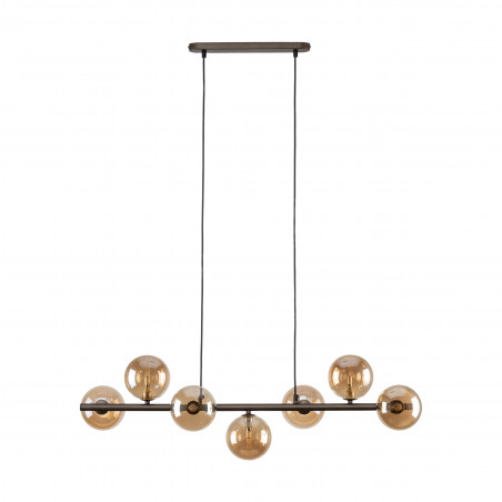 Lampa wisząca szklana 7 kul Estera 90cm bursztynowy / brąz TK Lighting