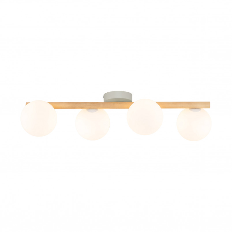 Plafon szklany 4 kule Estera biały / sosna TK Lighting