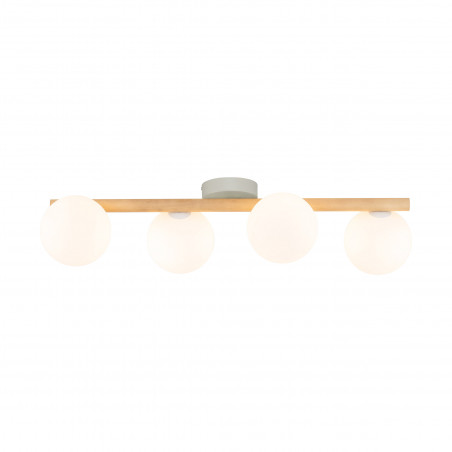 Plafon szklany 4 kule Estera biały / sosna TK Lighting