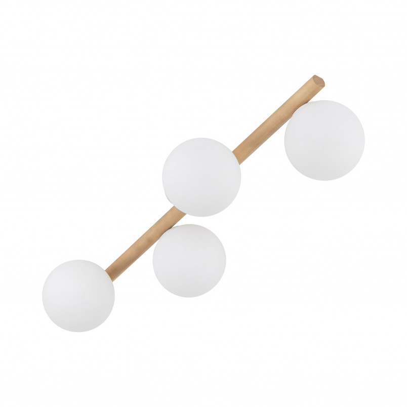Plafon szklany 4 kule Estera biały / sosna TK Lighting