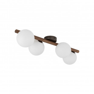 Plafon szklany 4 kule Estera biały / orzech TK Lighting