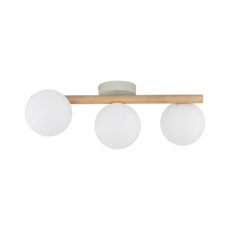 Plafon szklany 3 kule Estera biały / sosna TK Lighting
