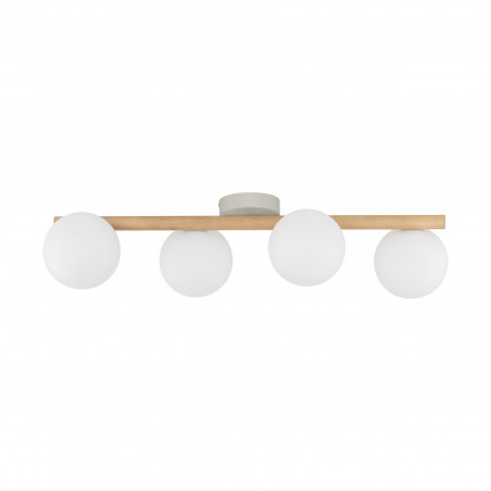 Plafon szklany 4 kule Estera biały / sosna TK Lighting