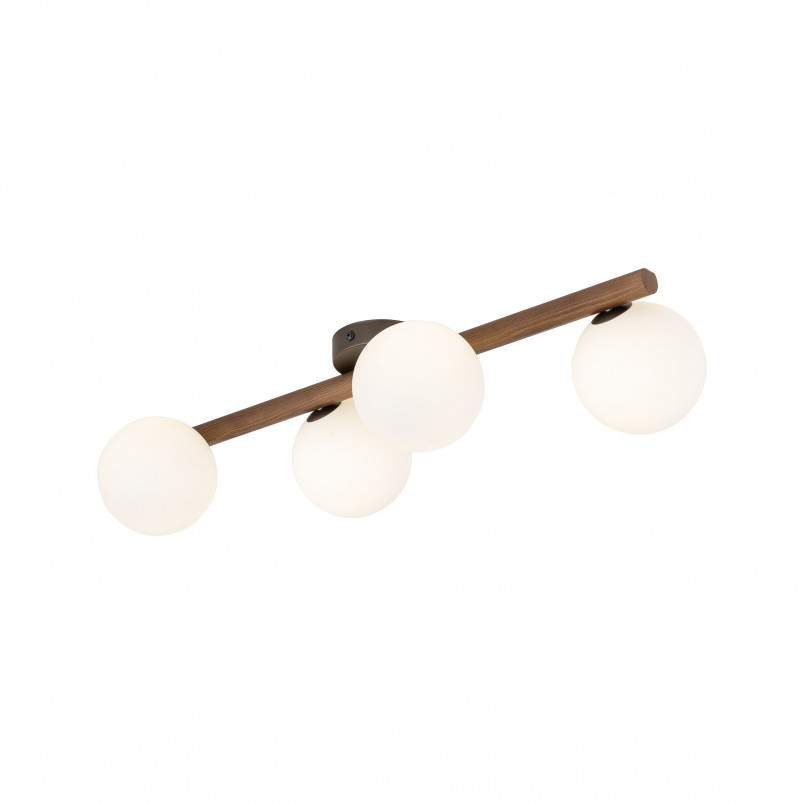Plafon szklany 4 kule Estera biały / orzech TK Lighting