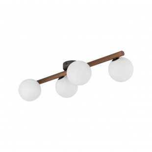 Plafon szklany 4 kule Estera biały / orzech TK Lighting