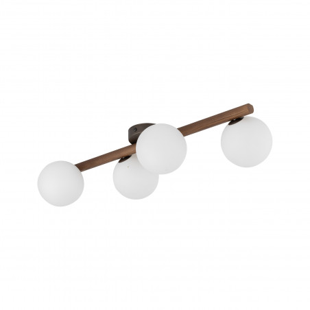Plafon szklany 4 kule Estera biały / orzech TK Lighting