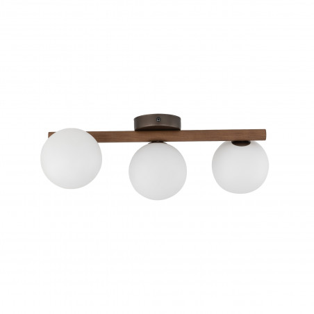 Plafon szklany 3 kule Estera biały / orzech TK Lighting