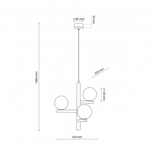 Lampa wisząca szklana 3 kule Estera 33cm biały / orzech TK Lighting