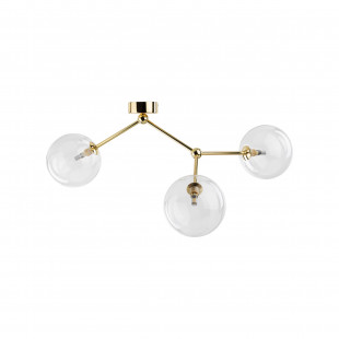 Lampa sufitowa 3 szklane kule Fairy 70cm przeźroczysto-złota TK Lighting