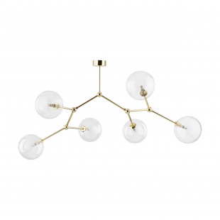 Lampa sufitowa 6 szklanych kul Fairy 107cm przeźroczysto-złota TK Lighting