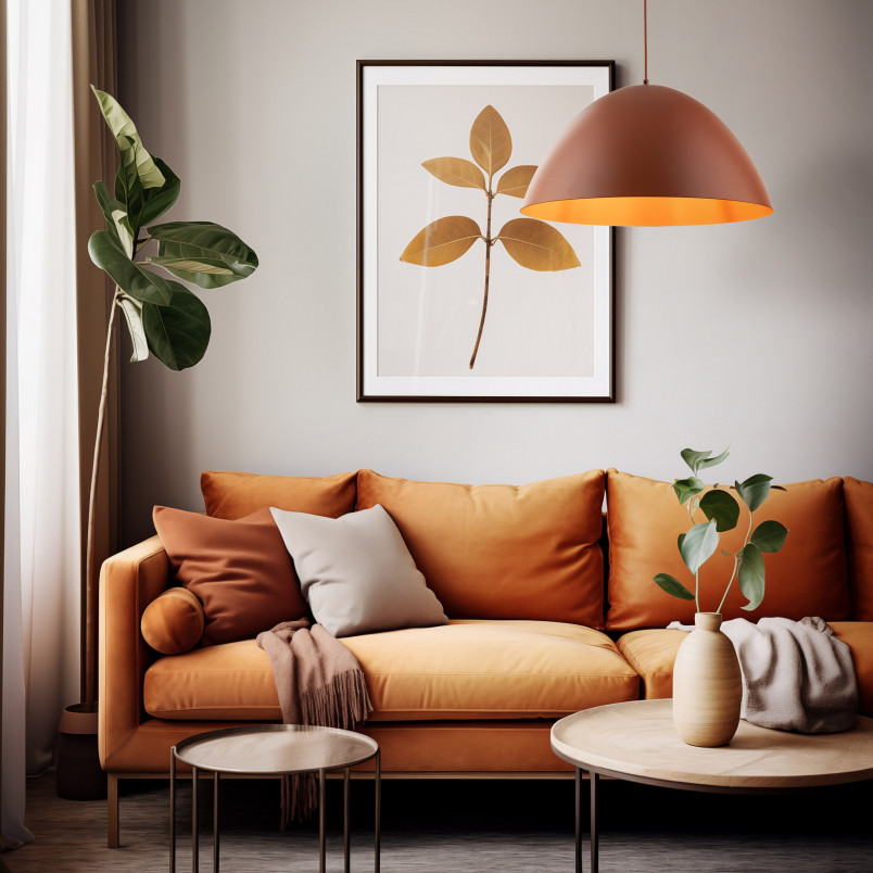 Lampa wisząca metalowa Faro 50cm ceglana TK Lighting