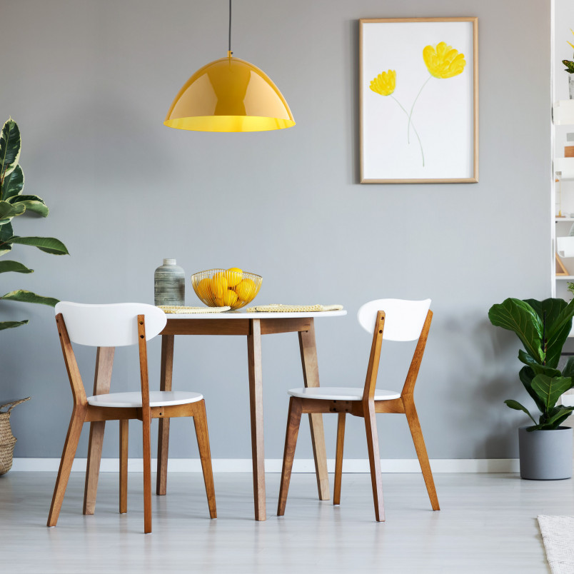 Lampa wisząca metalowa Faro Ochra 34cm żółta TK Lighting
