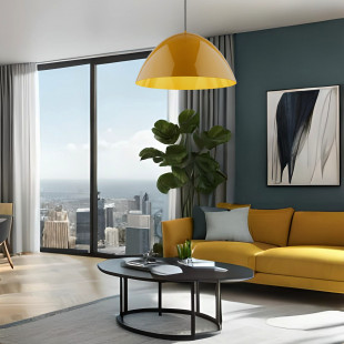 Lampa wisząca metalowa Faro Ochra 50cm żółta TK Lighting