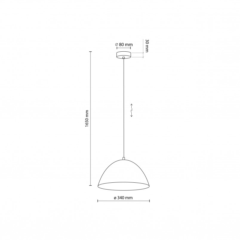 Lampa wisząca metalowa Faro Ochra 34cm żółta TK Lighting