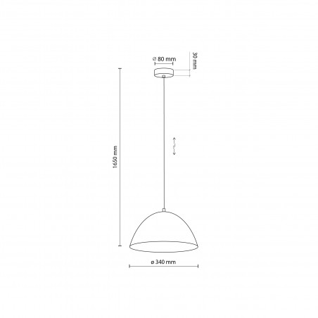 Lampa wisząca metalowa Faro Ochra 34cm żółta TK Lighting