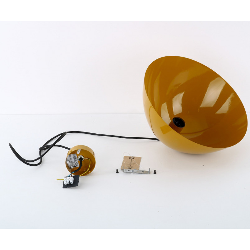 Lampa wisząca metalowa Faro Ochra 34cm żółta TK Lighting