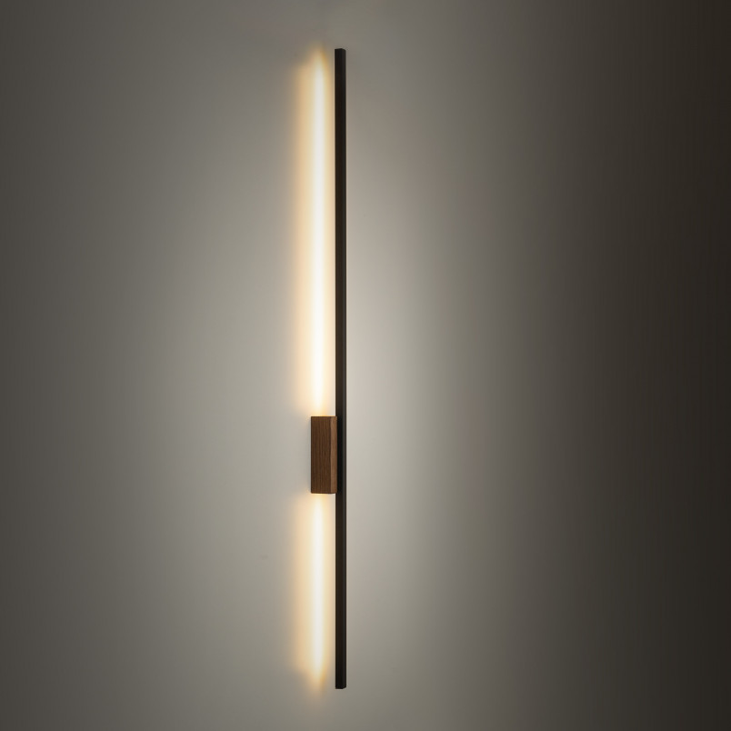 Kinkiet pionowy Flash LED 3000K 108cm czarny / orzech TK Lighting