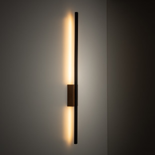 Kinkiet pionowy Flash LED 3000K 78cm czarny / orzech TK Lighting