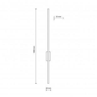 Kinkiet pionowy Flash LED 3000K 108cm czarny / orzech TK Lighting