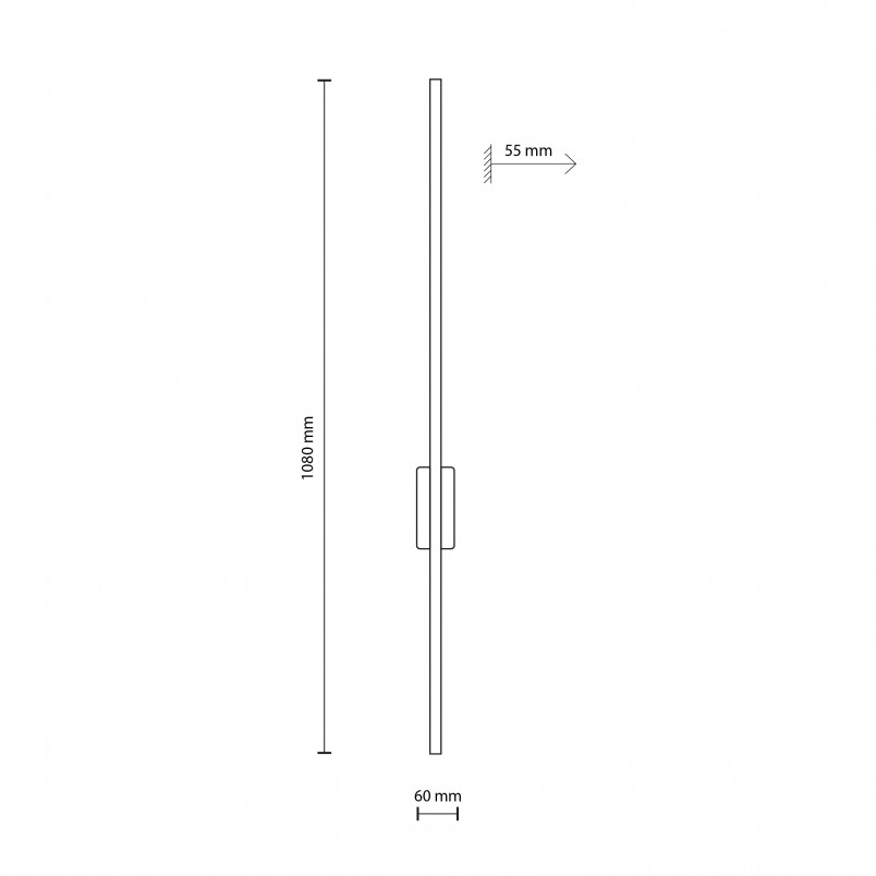 Kinkiet pionowy Flash LED 3000K 108cm czarny / orzech TK Lighting
