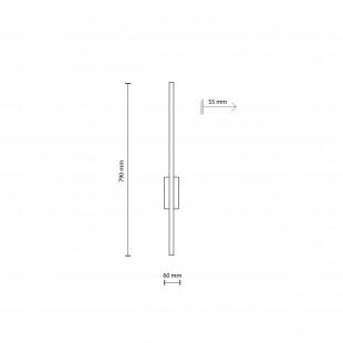 Kinkiet pionowy Flash LED 3000K 78cm czarny / orzech TK Lighting