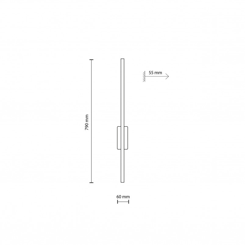 Kinkiet pionowy Flash LED 3000K 78cm czarny / orzech TK Lighting