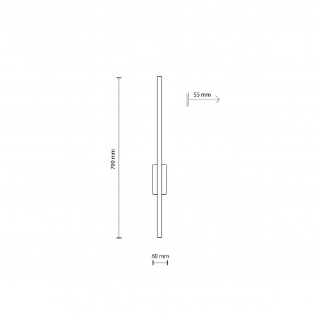 Kinkiet pionowy Flash LED 3000K 78cm czarny / orzech TK Lighting