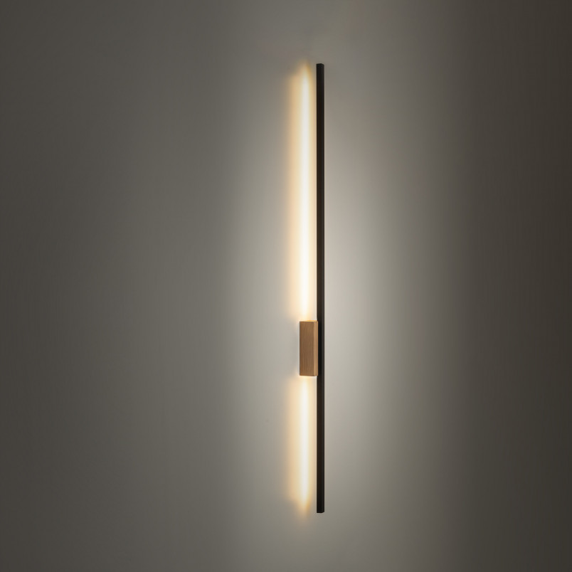 Kinkiet pionowy Flash LED 3000K 108cm czarny / sosna TK Lighting